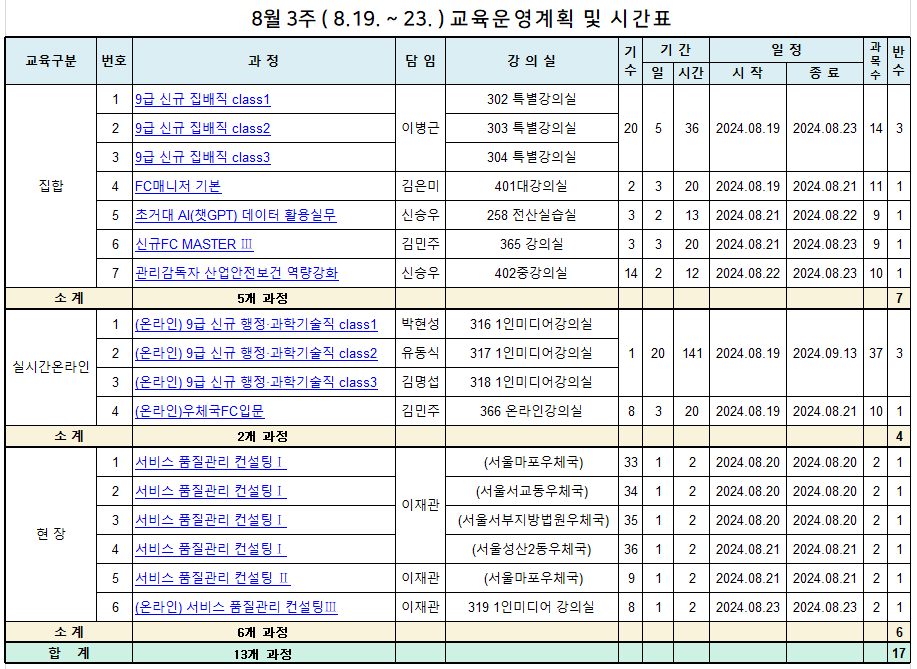 시간표